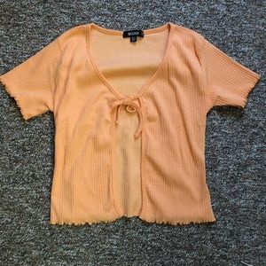 ORANGE TIE FRONT TOP